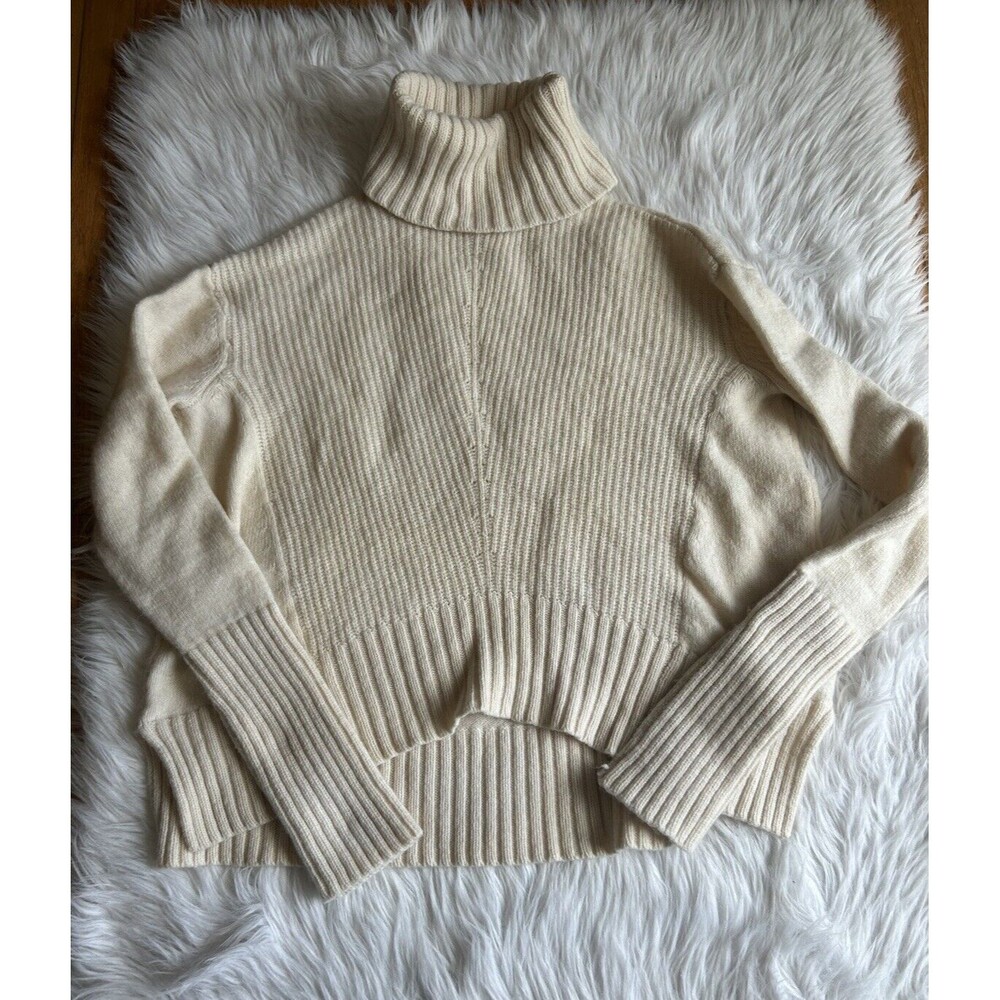Anthropologie Moth Women’s Size M Ivory Cable Knit Hooded Sweater